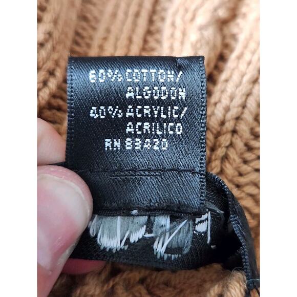 AUGUST SILK WOMEN'S CAMEL SLEEVELESS CARDIGAN SWEATER VEST WITH FRINGE SIZE L - Picture 6 of 9